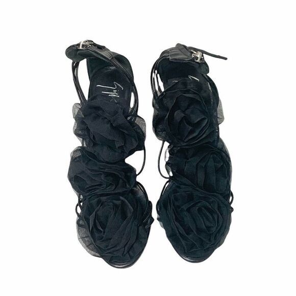 Giuseppe Zanotti Organza Floral Strappy Sandals - Picture 3 of 9